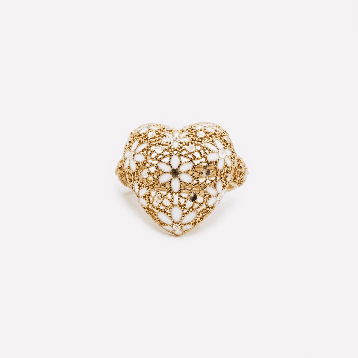 ANELLO CUORE GRANDE REGOLABILE FILIGRANA ARGENTO 925 - MINA MINA