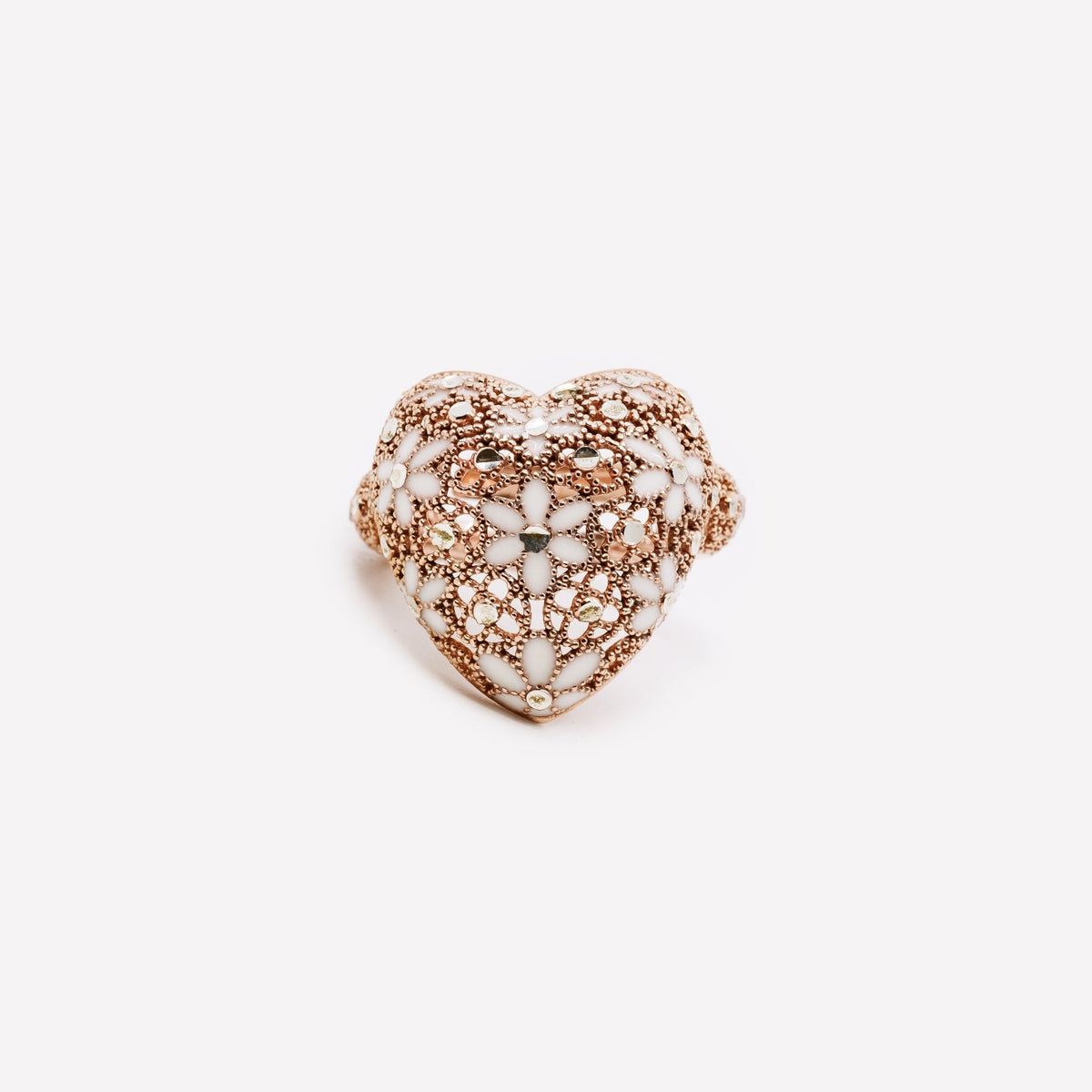 ANELLO CUORE GRANDE REGOLABILE FILIGRANA ARGENTO 925 - MINA MINA