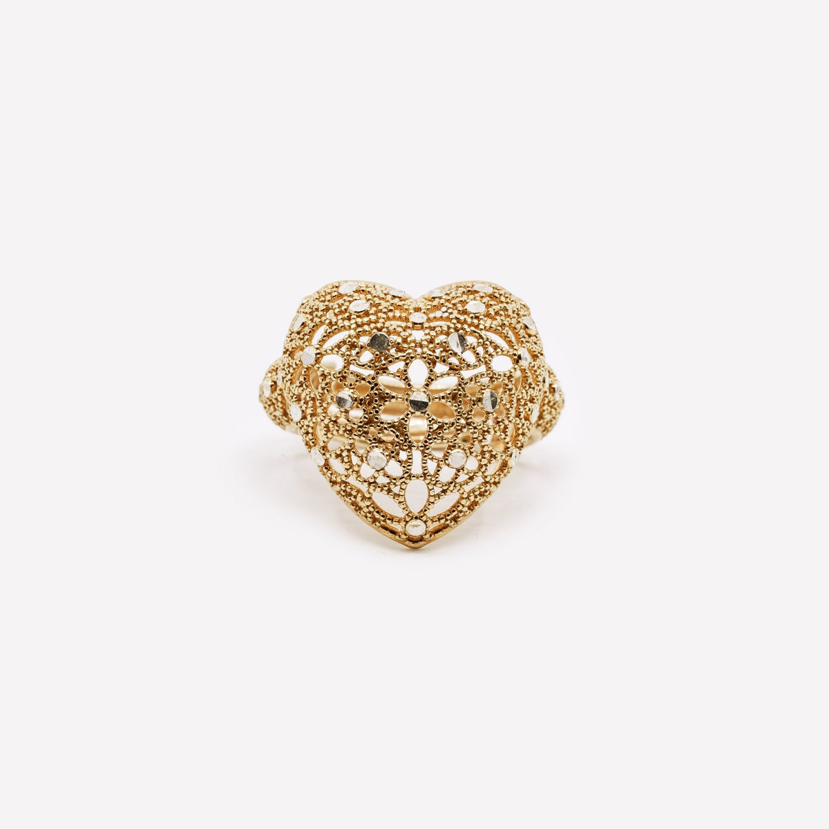 ANELLO CUORE GRANDE REGOLABILE FILIGRANA ARGENTO 925 - MINA MINA