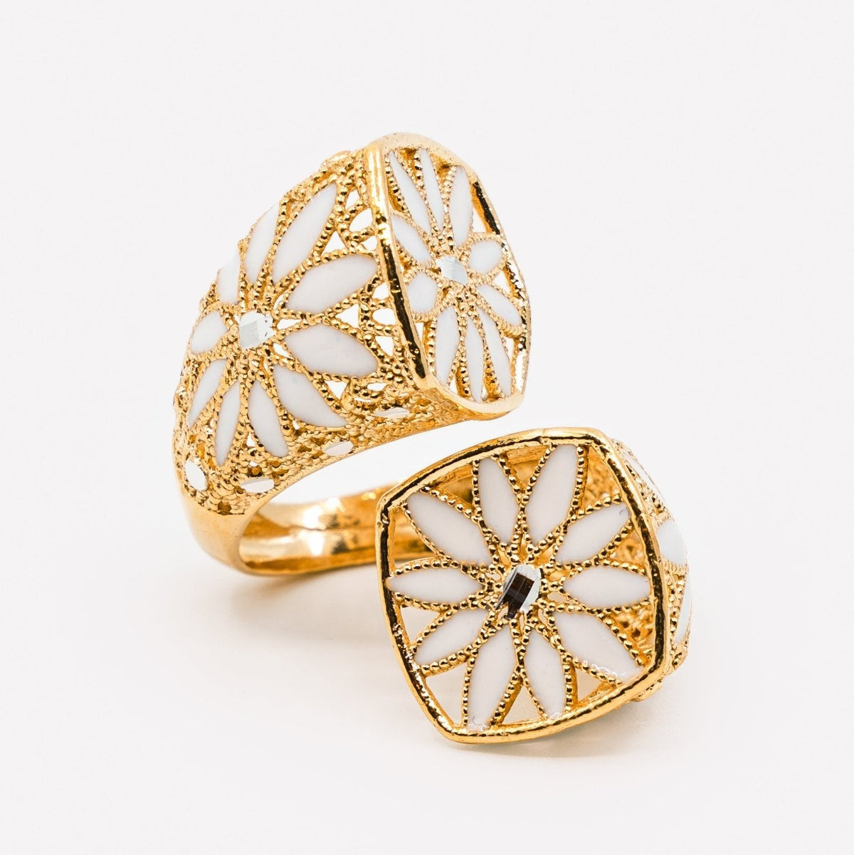 ANELLO MARGHERITA GRANDE REGOLABILE FILIGRANA ARGENTO 925 - MINA MINA