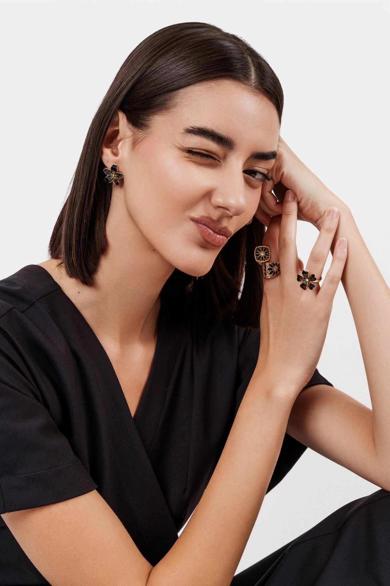 ANELLO PETALO CUORE REGOLABILE ARGENTO 925 - MINA MINA