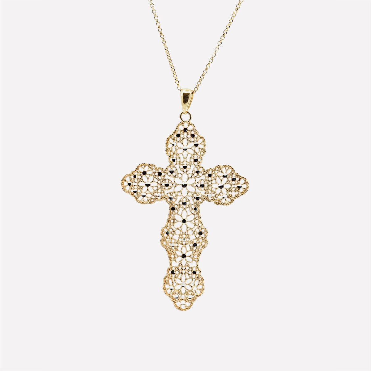 COLLANA CROCE GLAM FILIGRANA ARGENTO 925 - MINA MINA