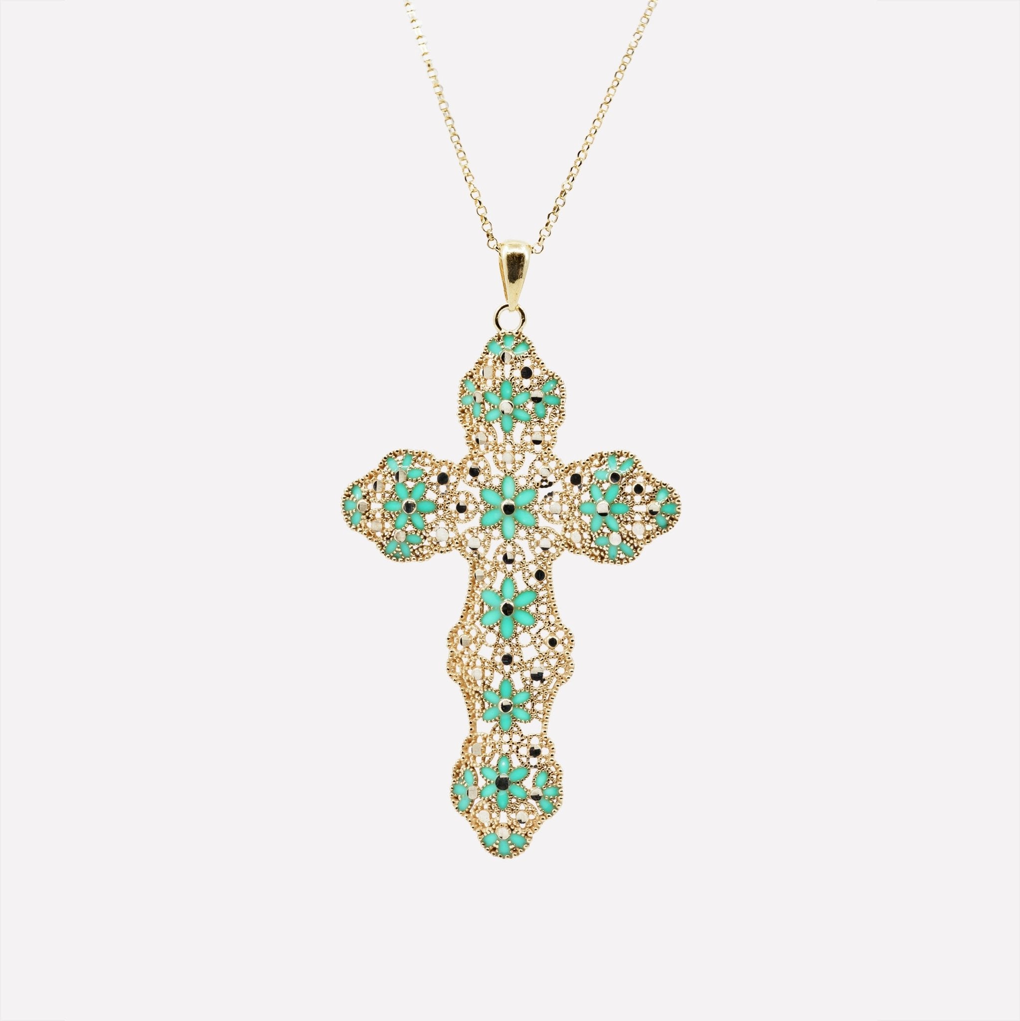 COLLANA CROCE GLAM FILIGRANA ARGENTO 925 - MINA MINA