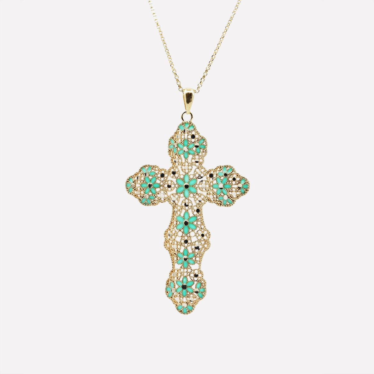 COLLANA CROCE GLAM FILIGRANA ARGENTO 925 - MINA MINA