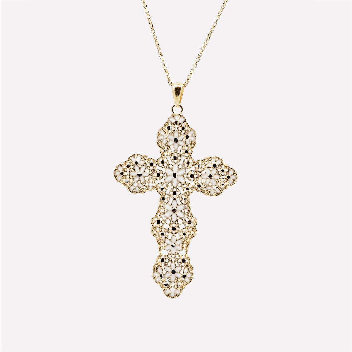 COLLANA CROCE GLAM FILIGRANA ARGENTO 925 - MINA MINA