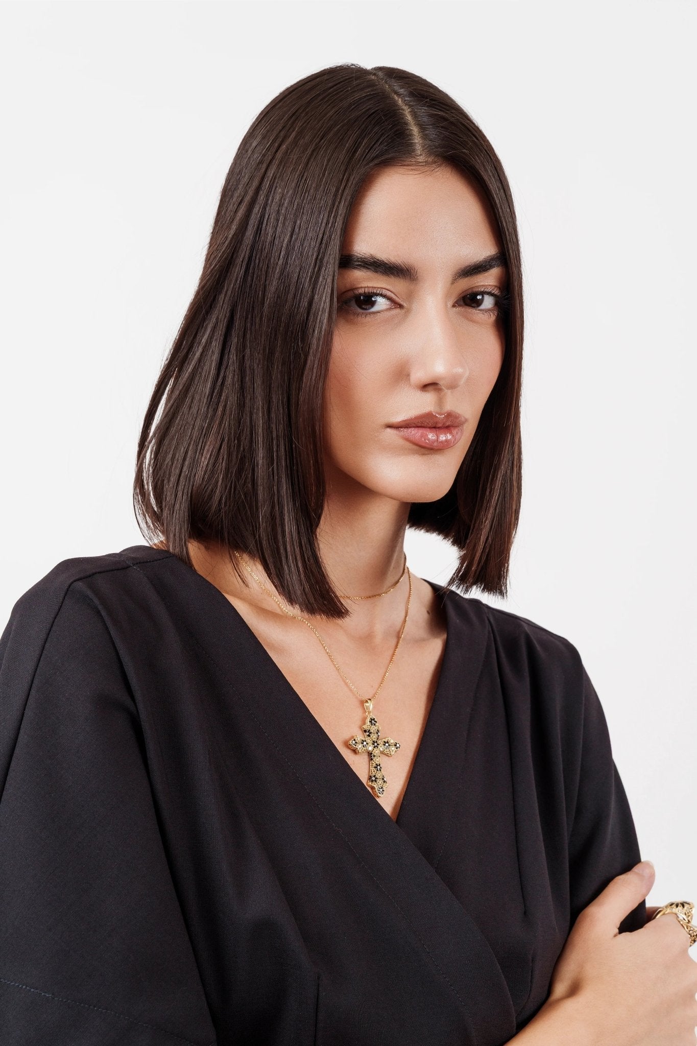 COLLANA CROCE MEDIA FILIGRANA ARGENTO 925 - MINA MINA