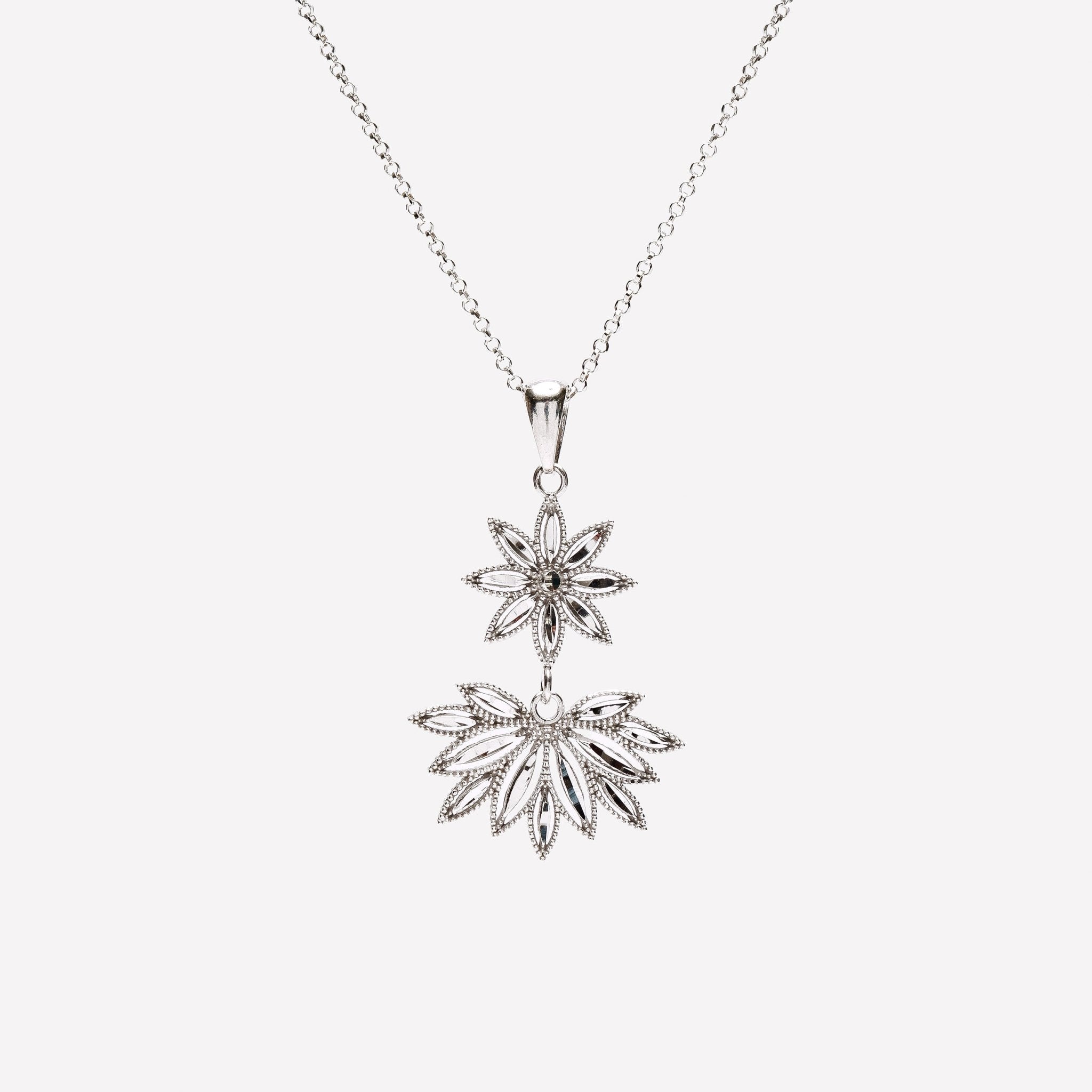 COLLANA FIORE E SPIGA FILIGRANA ARGENTO 925 - MINA MINA