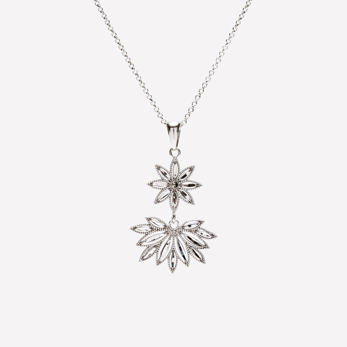 COLLANA FIORE E SPIGA FILIGRANA ARGENTO 925 - MINA MINA