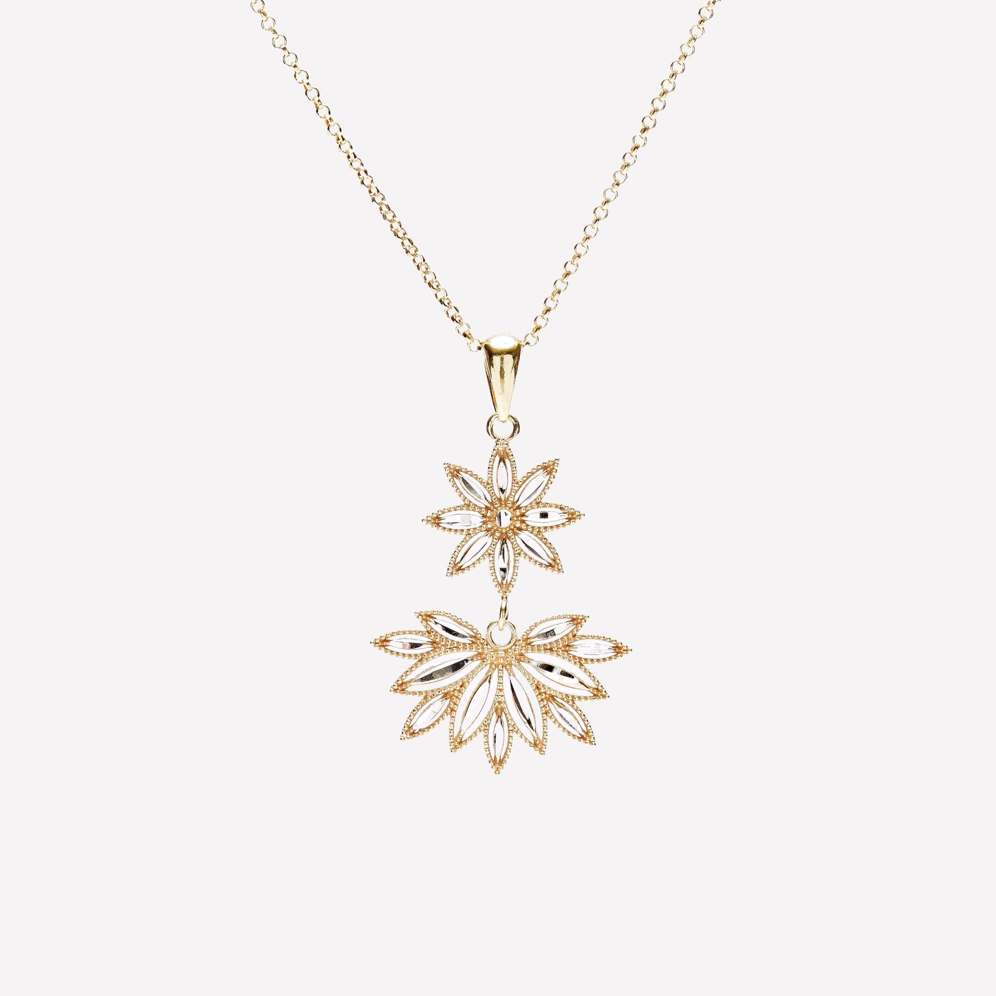 COLLANA FIORE E SPIGA FILIGRANA ARGENTO 925 - MINA MINA