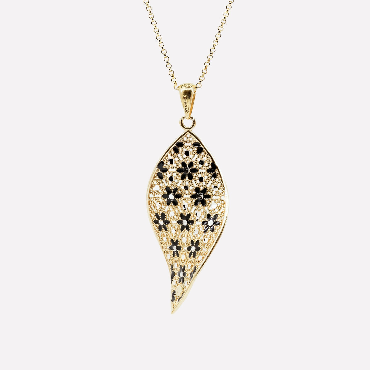 COLLANA FOGLIA FILIGRANA ARGENTO 925 - MINA MINA