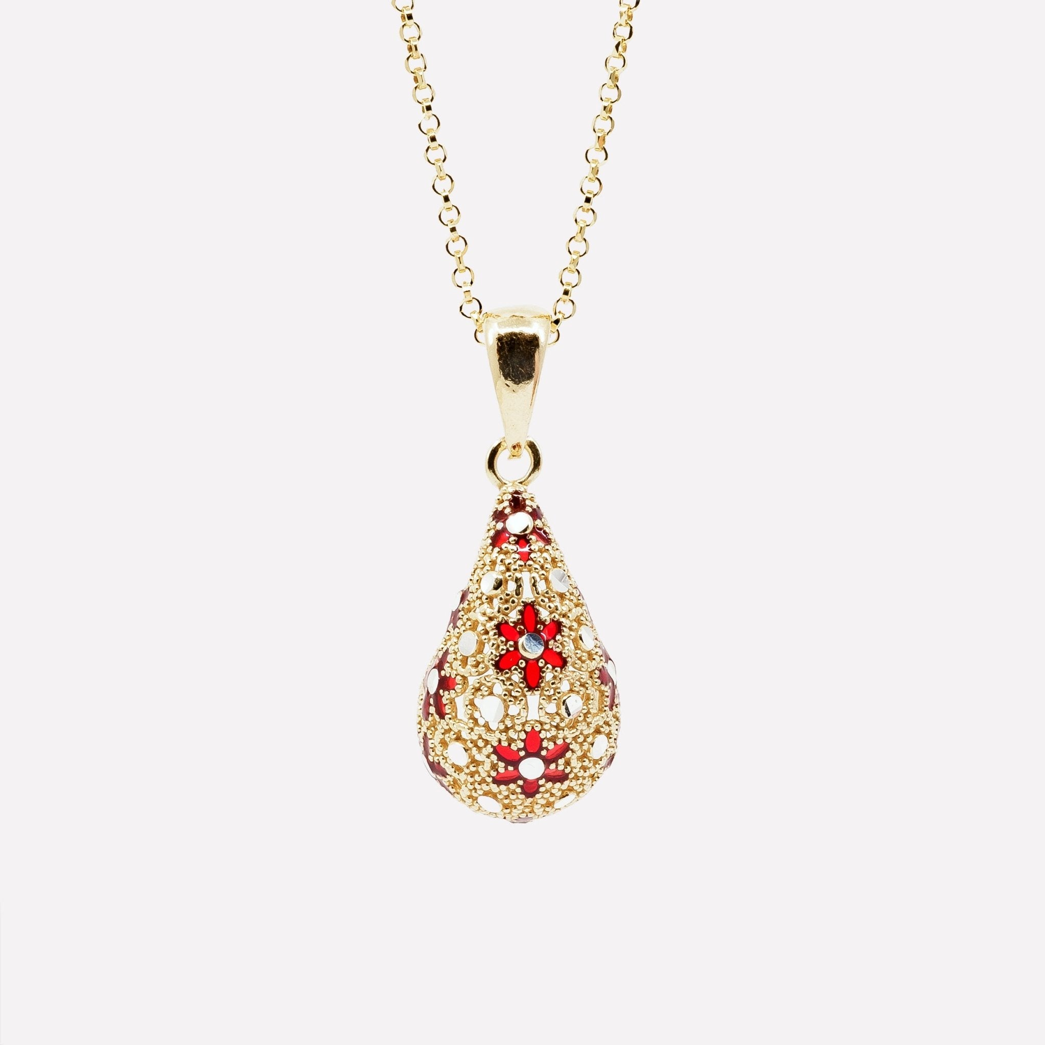 COLLANA PENDENTE GOCCIA FILIGRANA ARGENTO 925 - MINA MINA