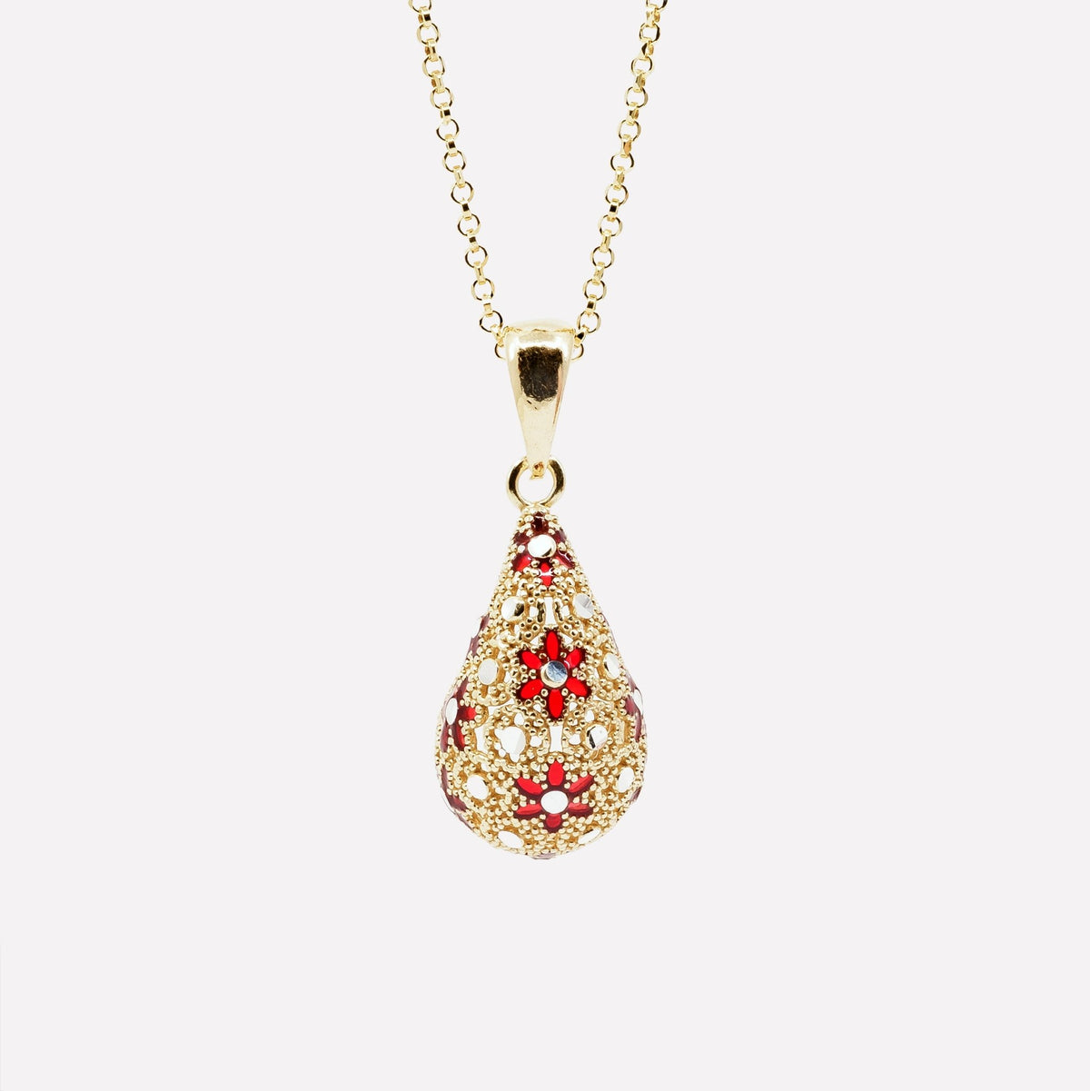 COLLANA PENDENTE GOCCIA FILIGRANA ARGENTO 925 - MINA MINA