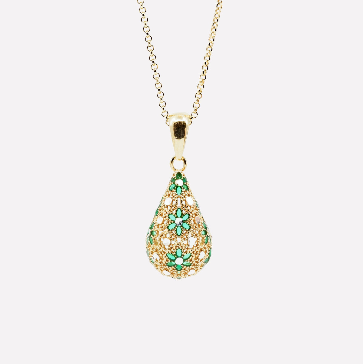 COLLANA PENDENTE GOCCIA FILIGRANA ARGENTO 925 - MINA MINA