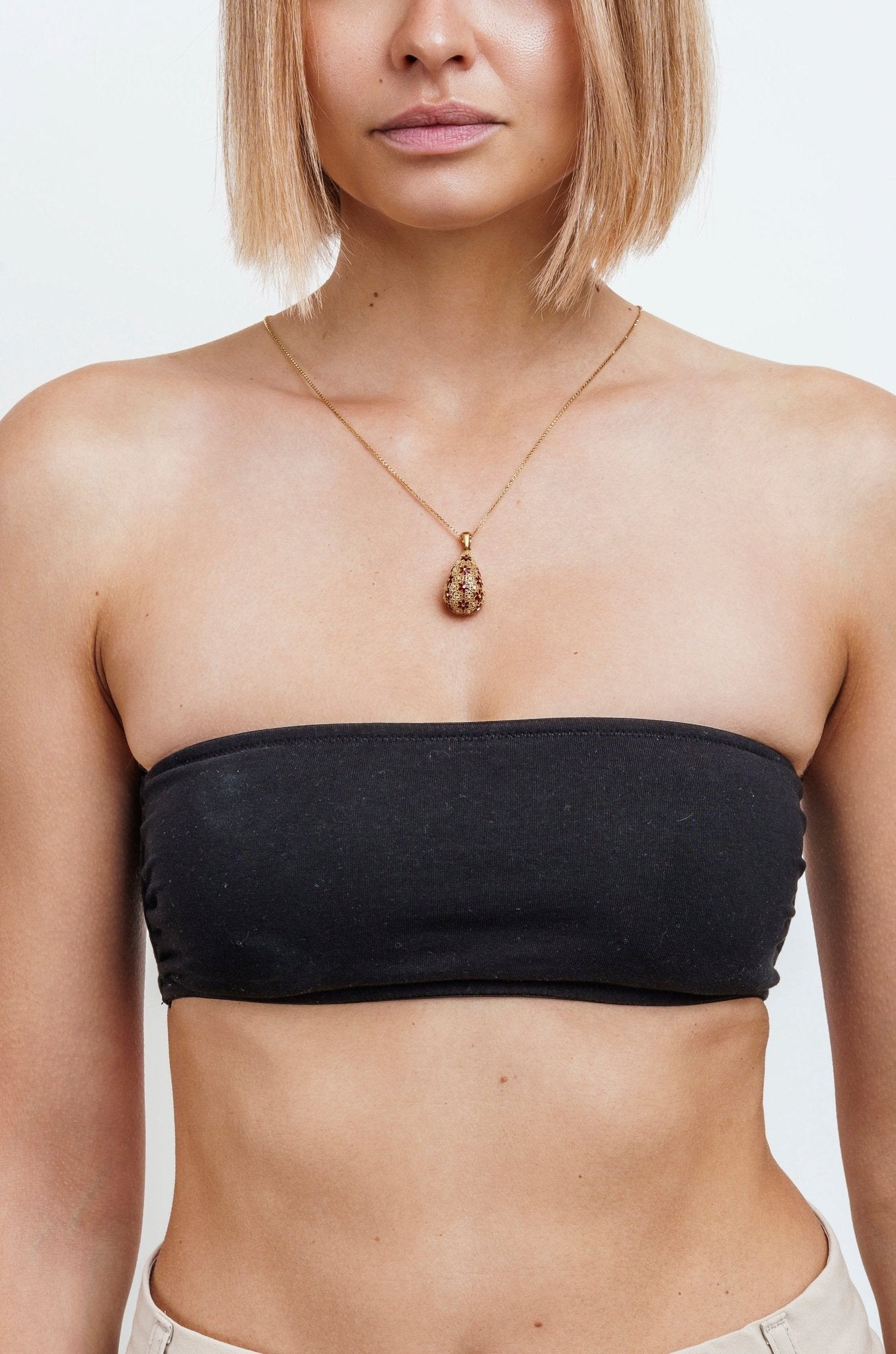 COLLANA PENDENTE GOCCIA GRANDE FILIGRANA ARGENTO 925 - MINA MINA