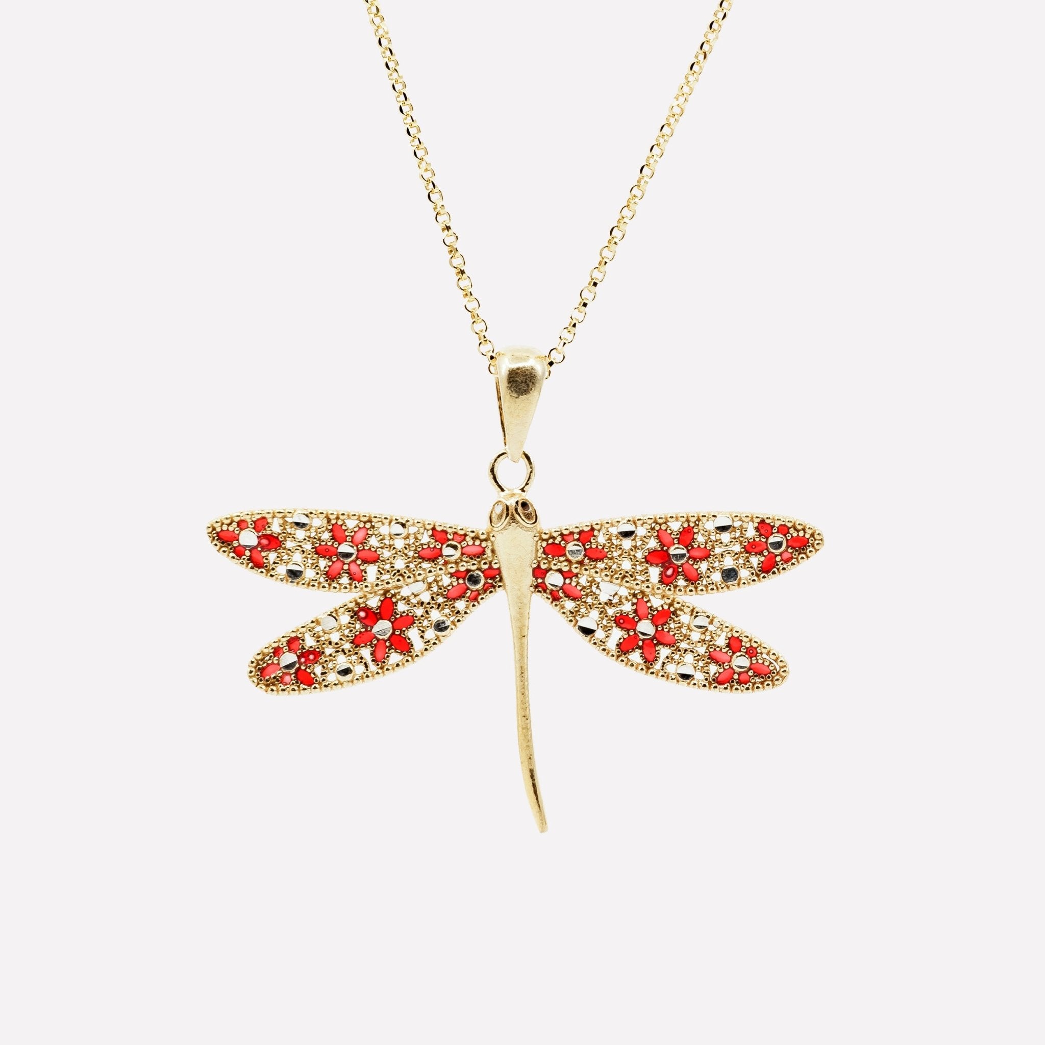 COLLANA PENDENTE LIBELLULA FILIGRANA ARGENTO 925 - MINA MINA