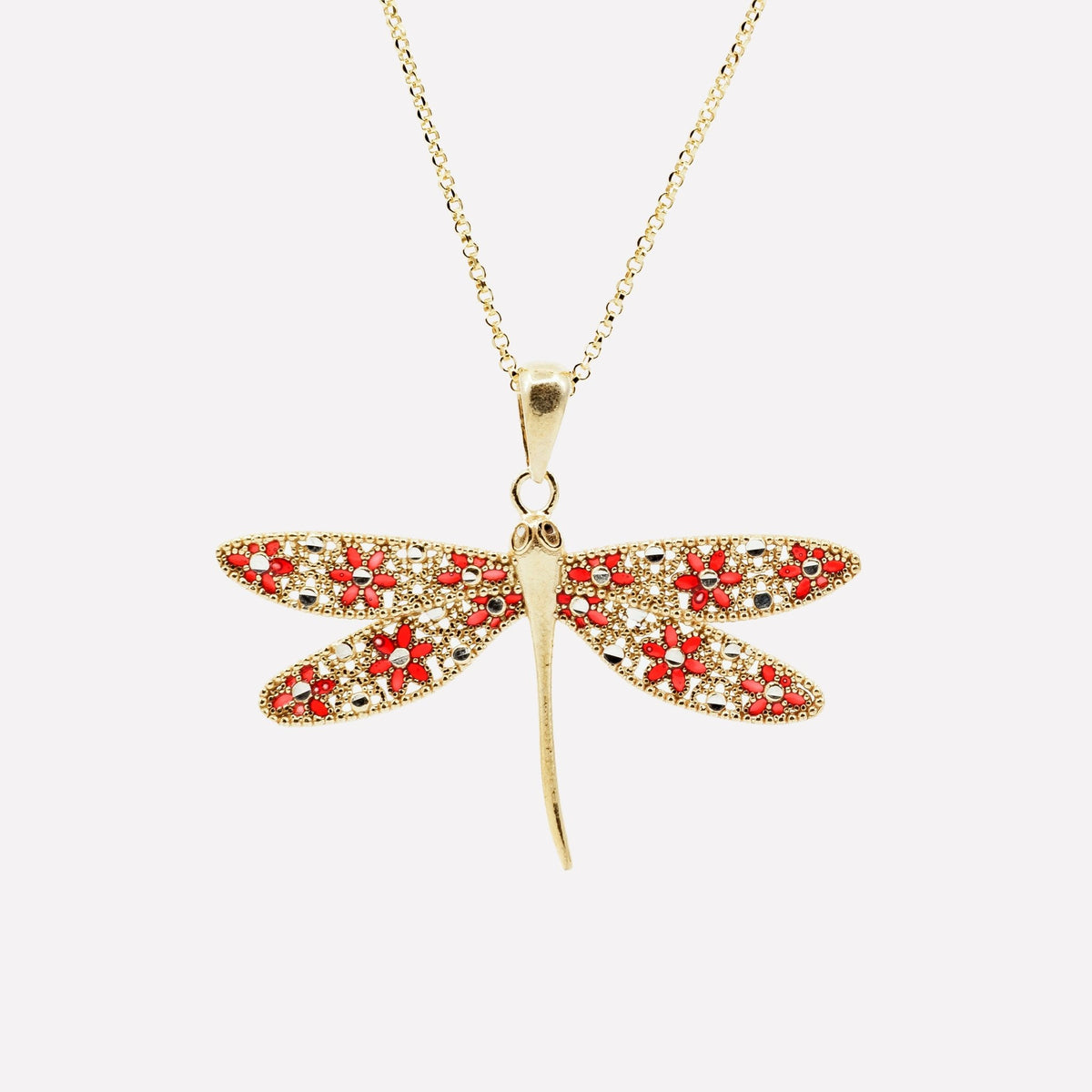 COLLANA PENDENTE LIBELLULA FILIGRANA ARGENTO 925 - MINA MINA