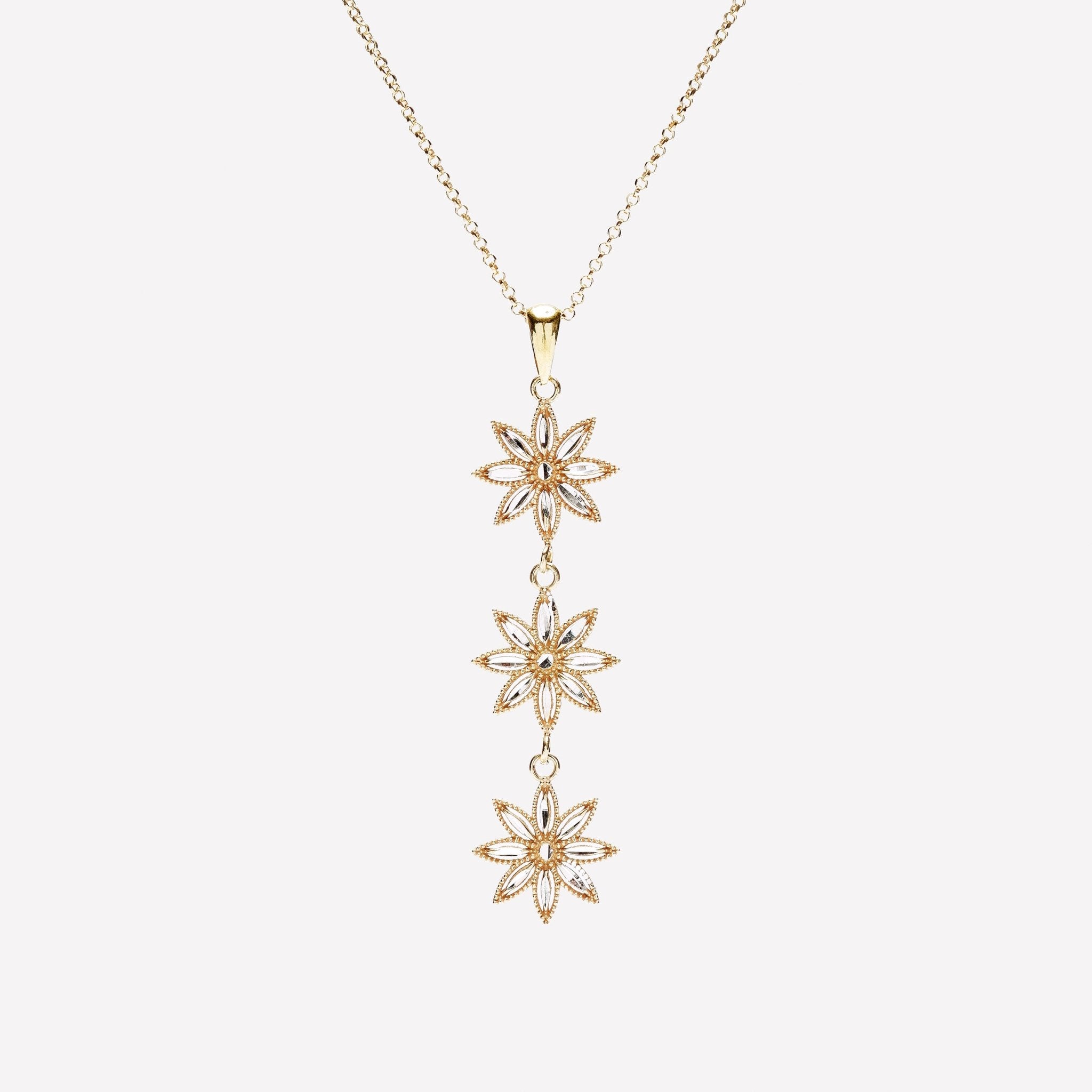 COLLANA TRE FIORI FILIGRANA ARGENTO 925 - MINA MINA