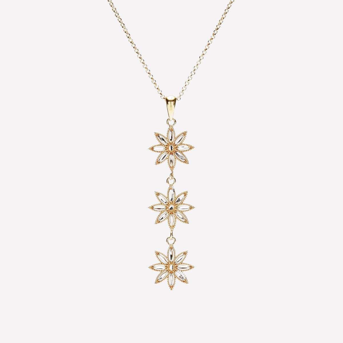COLLANA TRE FIORI FILIGRANA ARGENTO 925 - MINA MINA