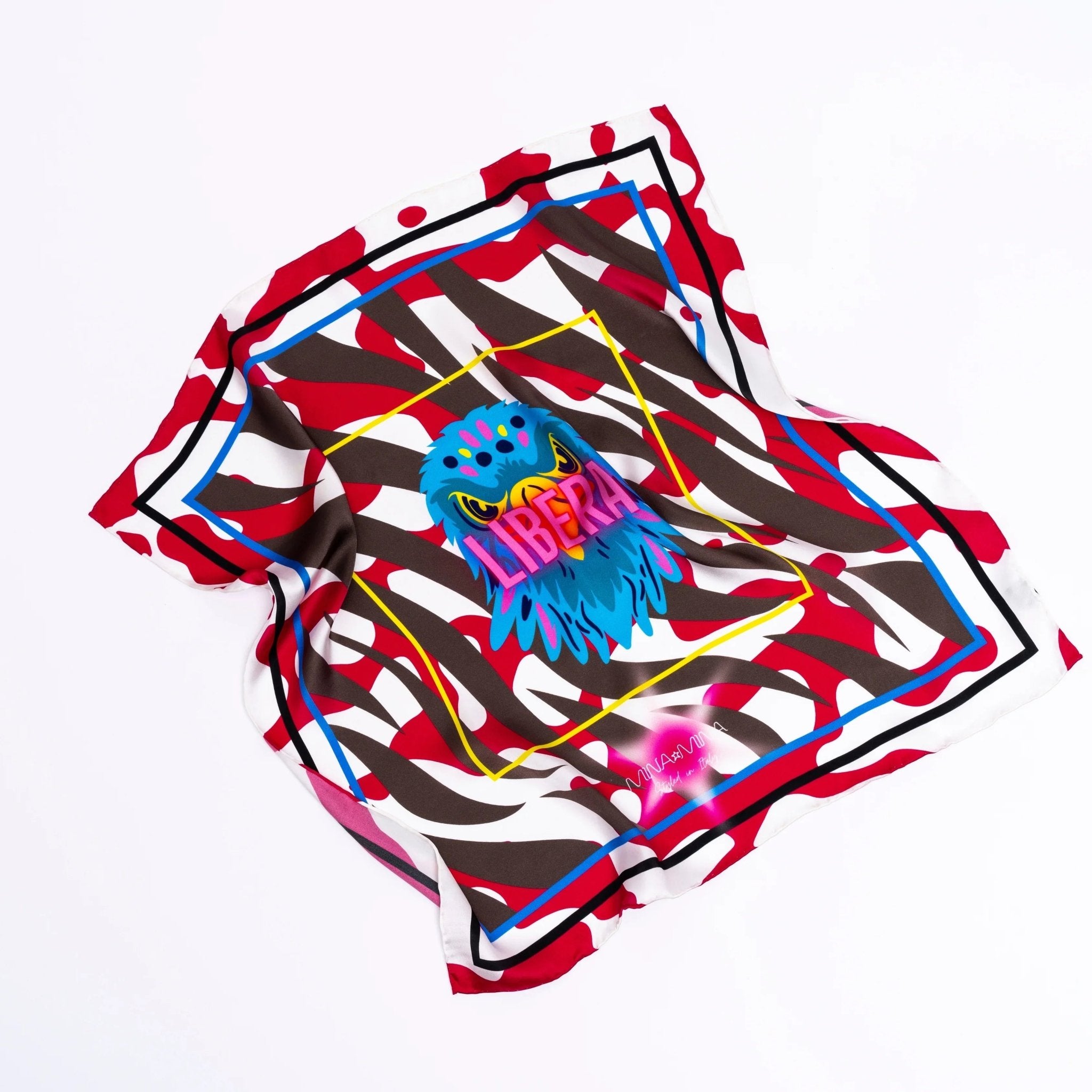 FOULARD 100% SETA CON AQUILA - MINA MINA