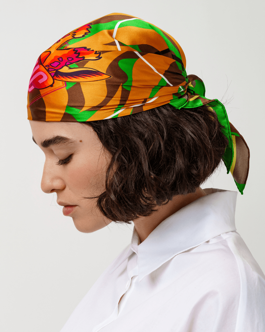 FOULARD 100% SETA CON GIRAFFA - MINA MINA