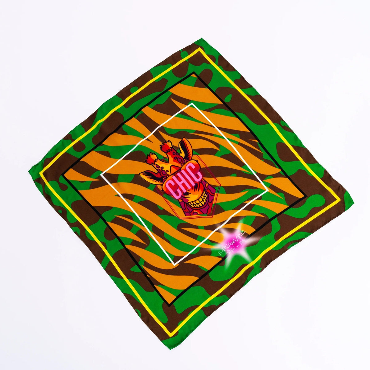 FOULARD 100% SETA CON GIRAFFA - MINA MINA