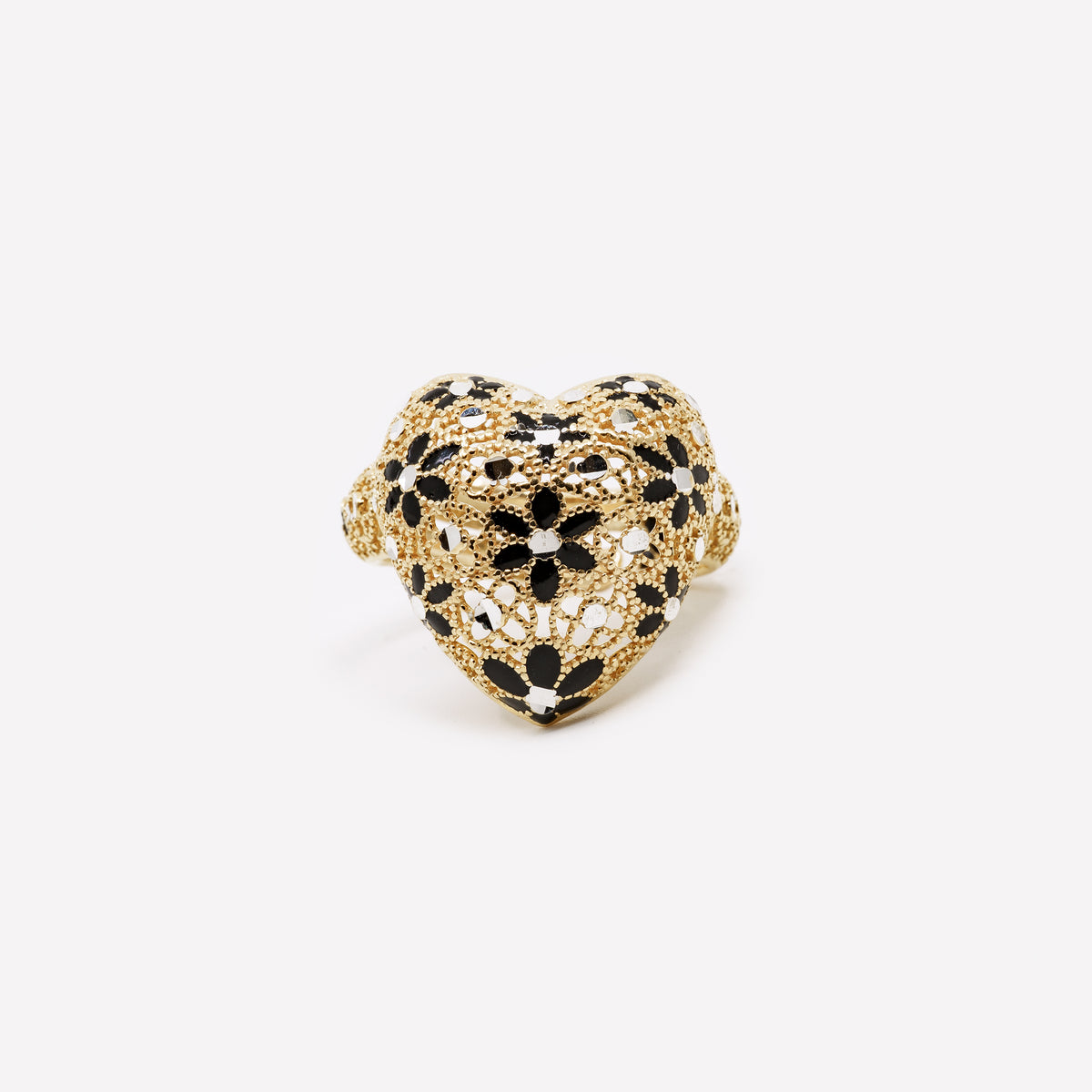 ANELLO CUORE GRANDE REGOLABILE FILIGRANA ARGENTO 925