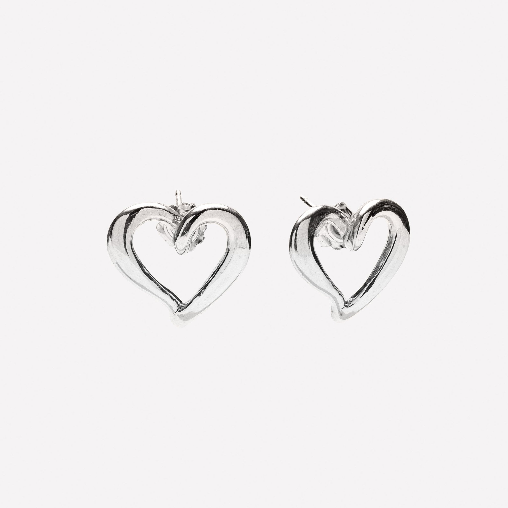 ORECCHINI CUORE MINIMAL ARGENTO 925 - MINA MINA