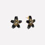 ORECCHINI FIORE SMALTATO NERO ARGENTO 925 - MINA MINA