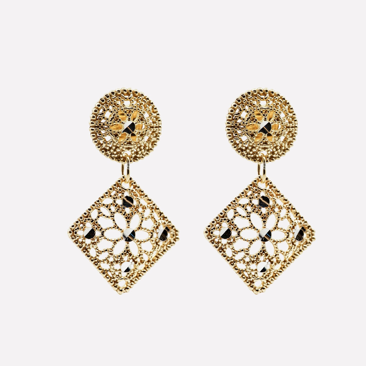 ORECCHINI GEOMETRICI PENDENTI FILIGRANA ARGENTO 925 - MINA MINA