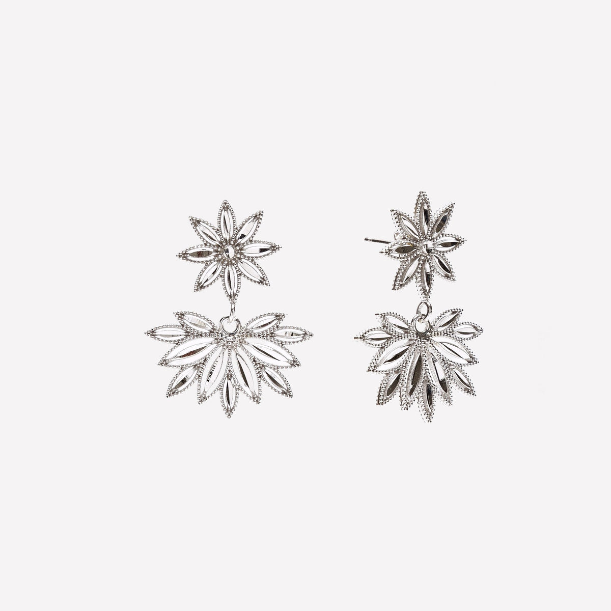 ORECCHINI LOBO FIORE E SPIGA FILIGRANA ARGENTO 925 - MINA MINA