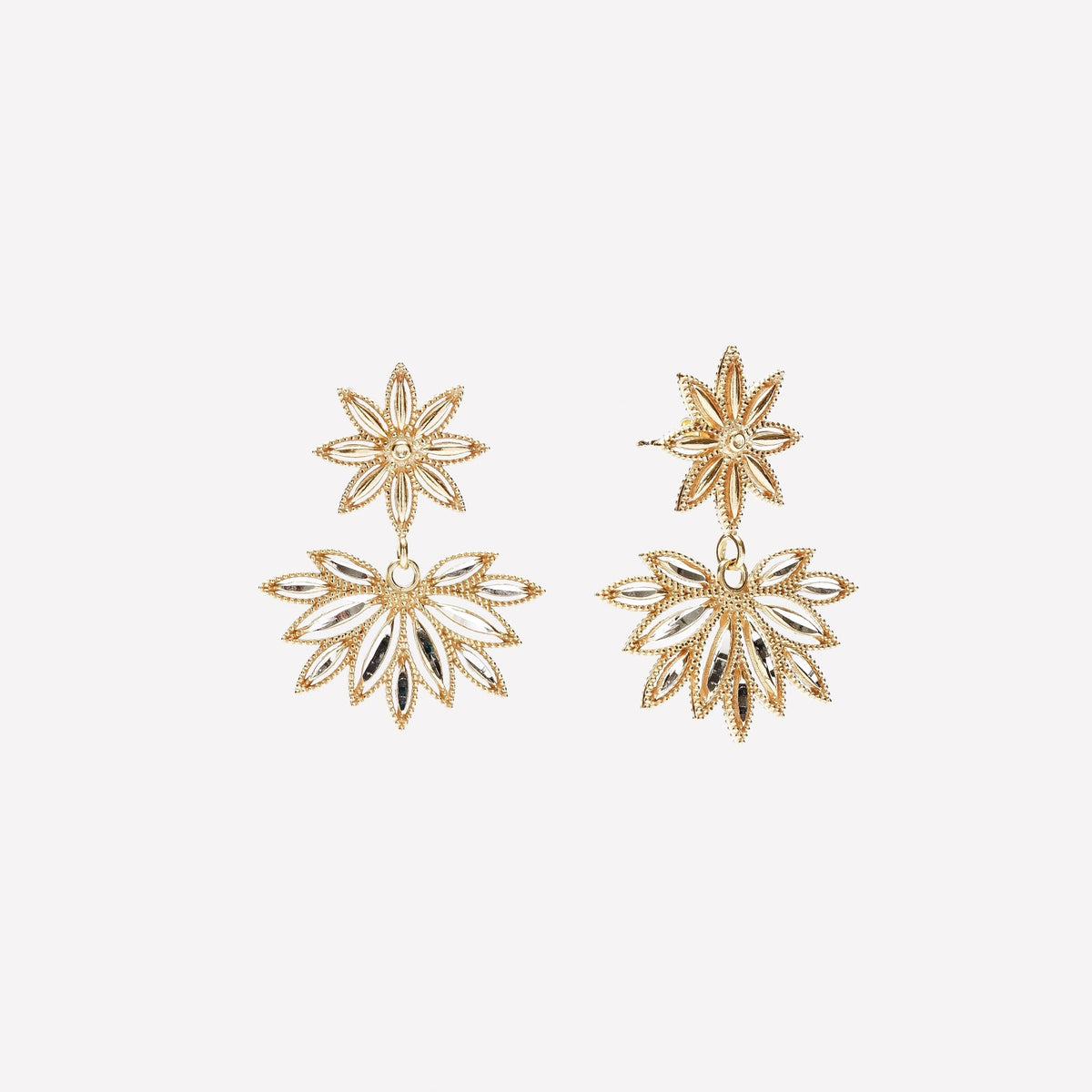 ORECCHINI LOBO FIORE E SPIGA FILIGRANA ARGENTO 925 - MINA MINA
